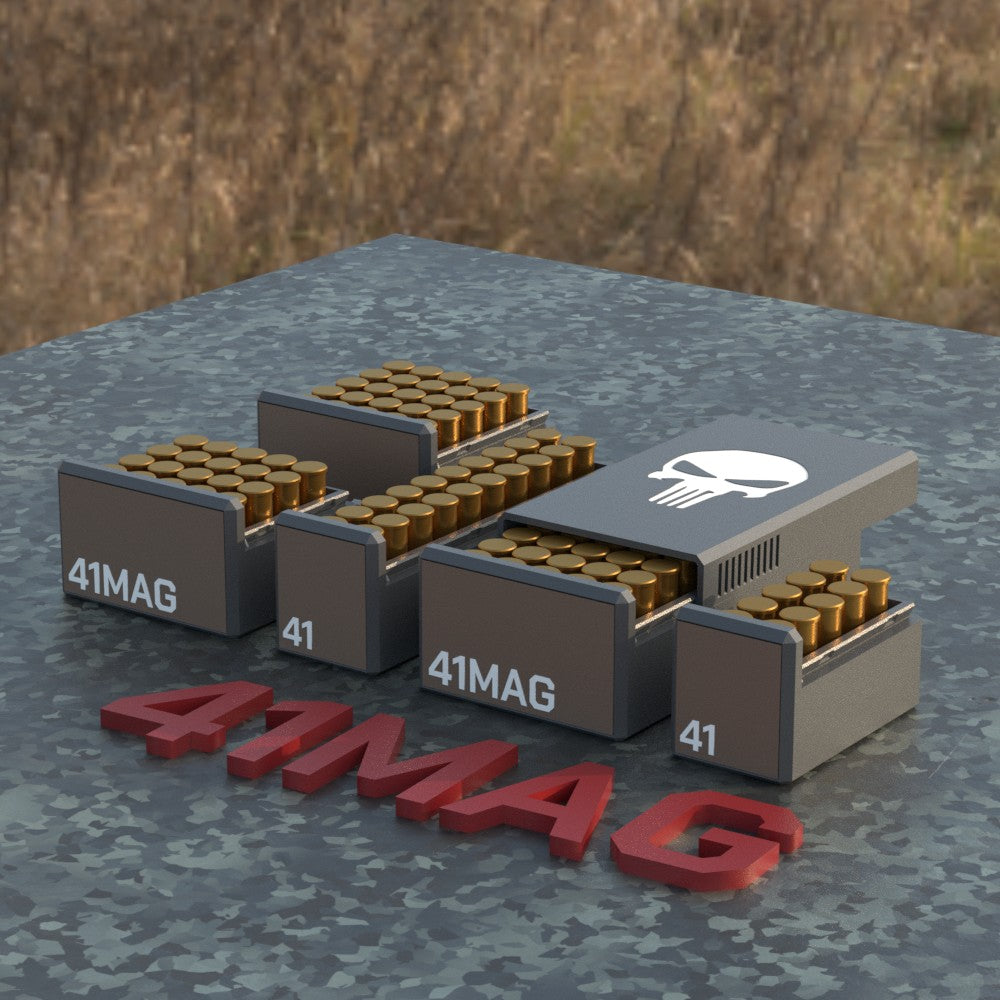 Filamelt Munitionsbox / Ammo Box .41 Remington Magnum – Patronenbox für 50 Schuss, Made in Germany
