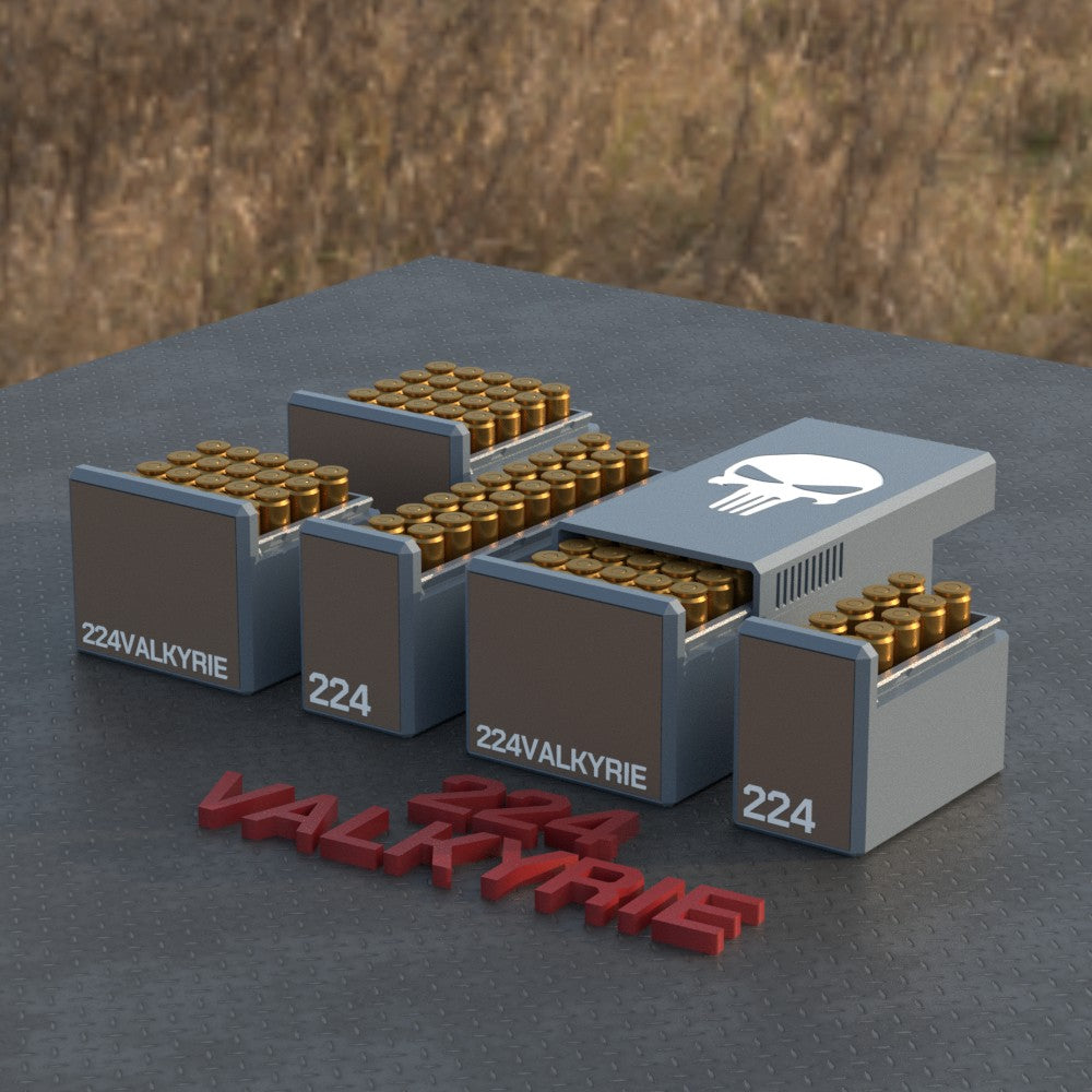 Filamelt Munitionsbox / Ammo Box .224 Valkyrie – Patronenbox für 50 Schuss, Made in Germany
