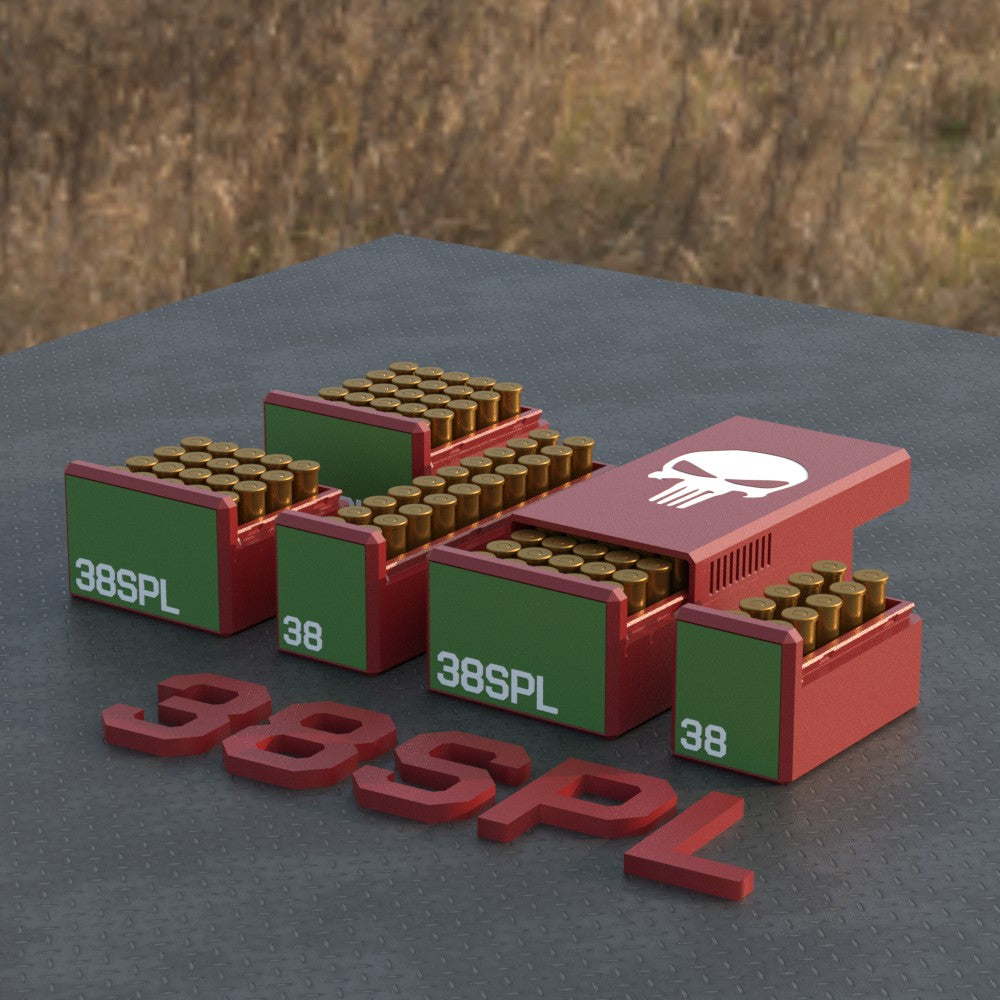 Filamelt Munitionsbox / Ammo Box .38 Special – Patronenbox für 50 Schuss, Made in Germany