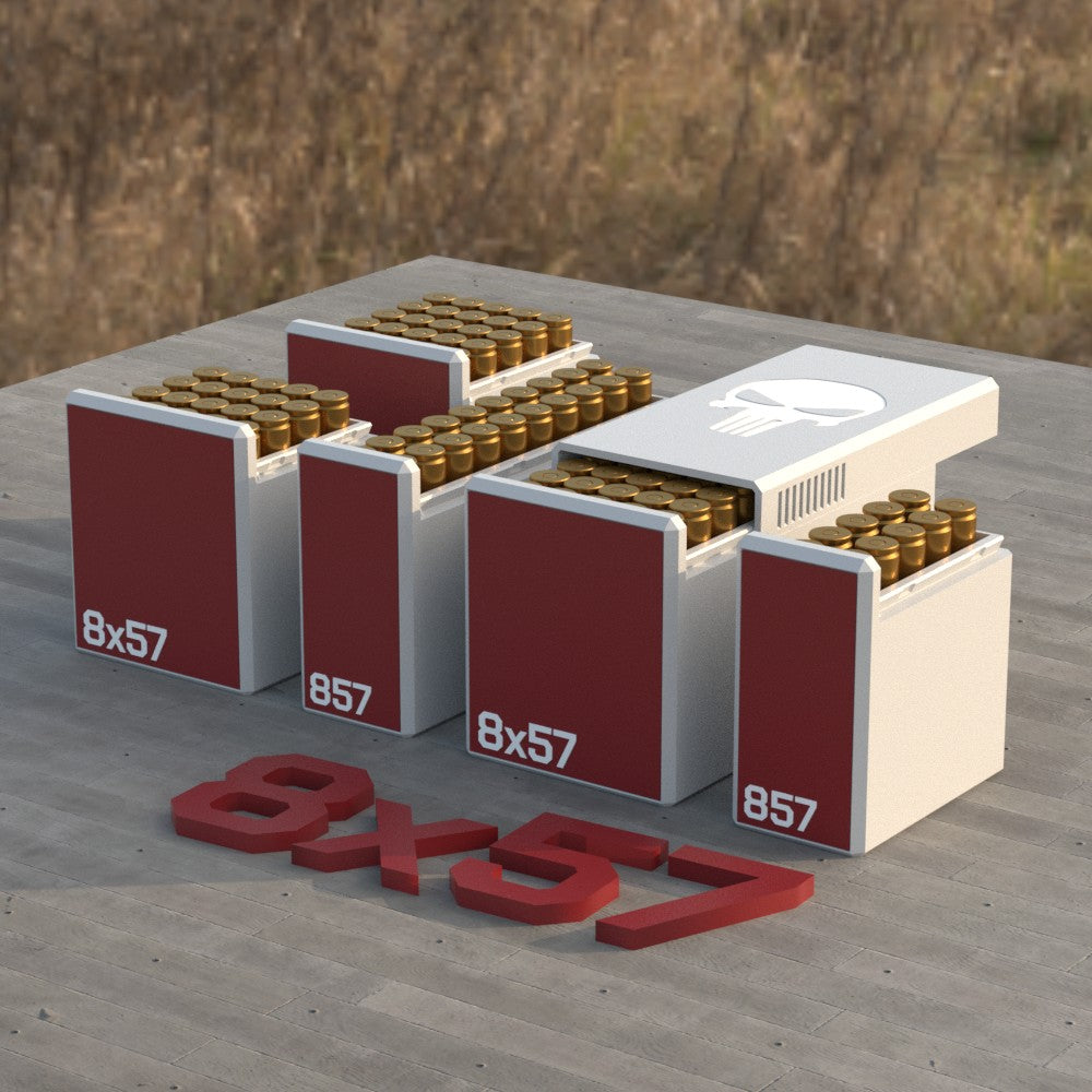 Filamelt Munitionsbox / Ammo 8x57 – Patronenbox für 50 Schuss, Made in Germany