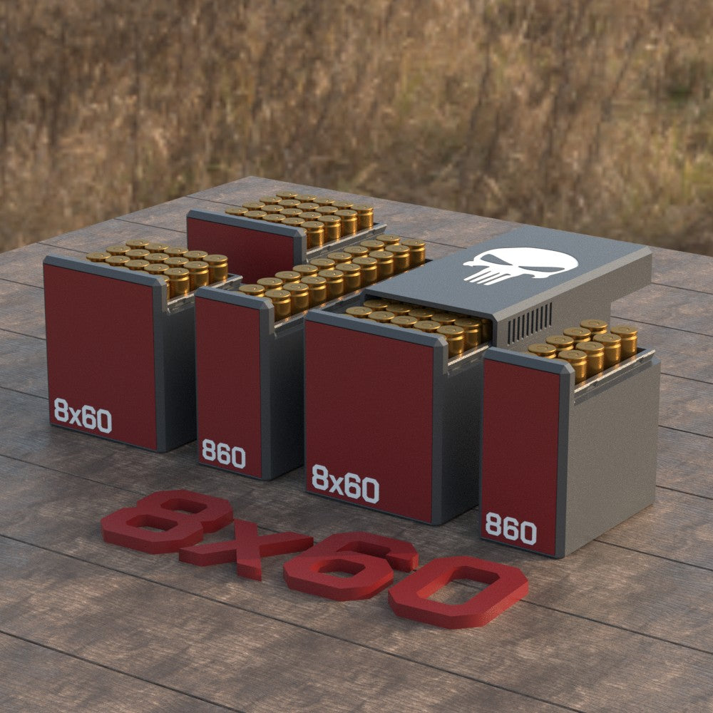 Filamelt Munitionsbox / Ammo 8x60 – Patronenbox für 50 Schuss, Made in Germany