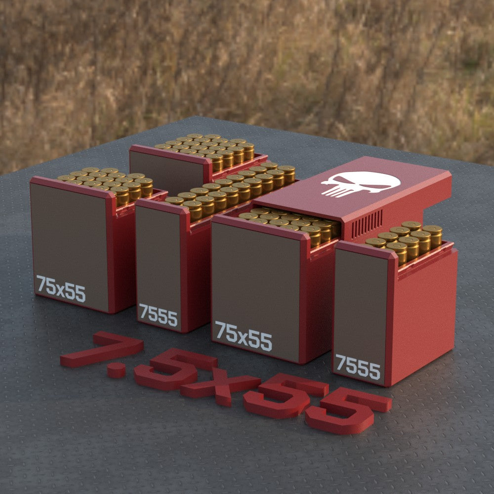 Filamelt Munitionsbox / Ammo 7.5x55 – Patronenbox für 50 Schuss, Made in Germany