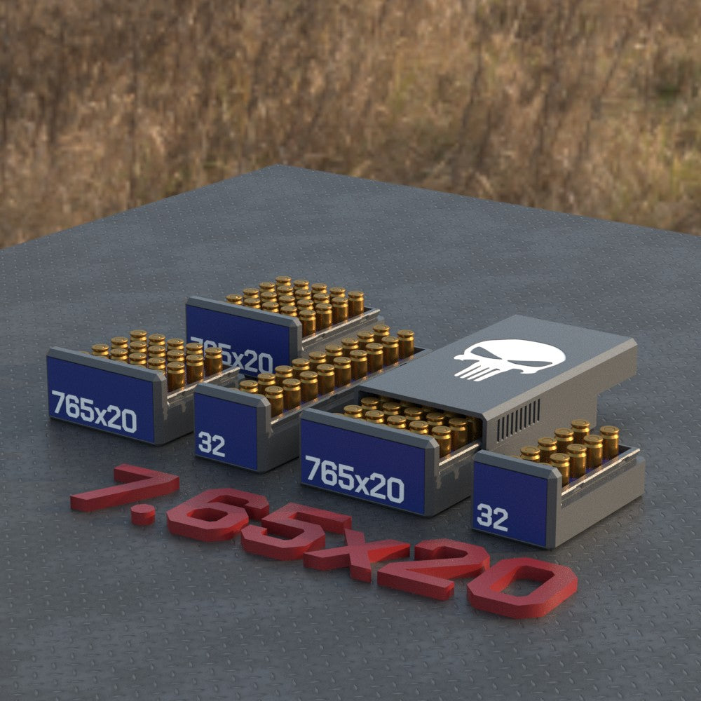 Filamelt Munitionsbox / Ammo Box 7.65mm / .32 French Long – Patronenbox für 50 Schuss, Made in Germany