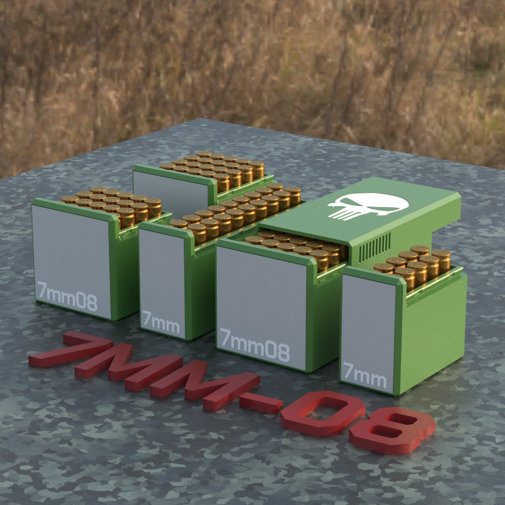 Filamelt Munitionsbox / Ammo Box 7mm-08 REM – Patronenbox für 50 Schuss, Made in Germany