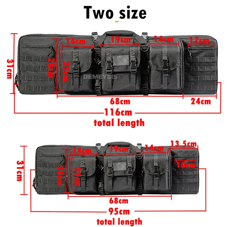 Taktische MOLLE-Waffentasche für 2 Gewehre – 600D Oxford – Rucksack & Tasche – 95 cm / 116 cm – Airsoft, Jagd, Schießsport