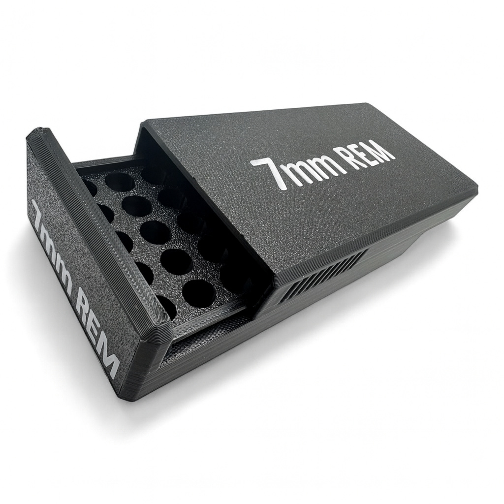 Filamelt Munitionsbox / Ammo 7mm Rem Mag – Patronenbox für 50 Schuss, Made in Germany
