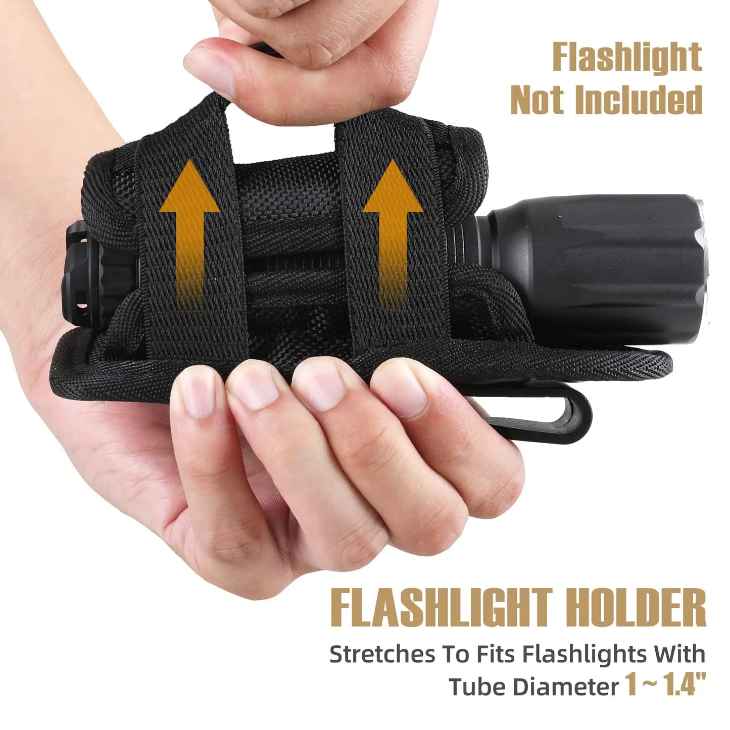 Taktisches Taschenlampen-Holster – 360° drehbar, MOLLE-kompatibel & universell einsetzbar