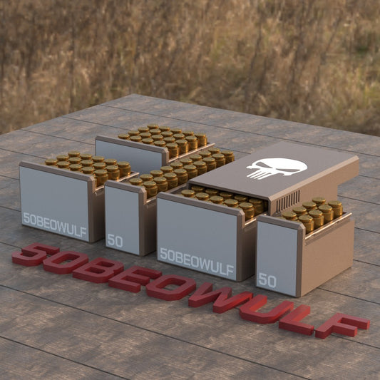 Filamelt Munitionsbox / Ammo Box .50 Beowulf – Patronenbox für 50 Schuss, Made in Germany