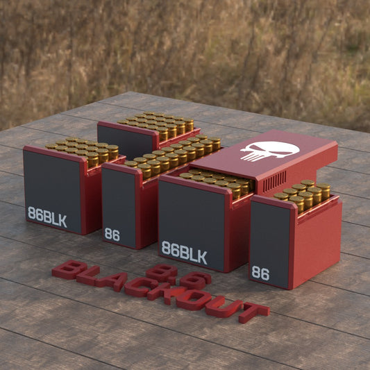 Filamelt Munitionsbox / Ammo Box 8.6 Blackout – Patronenbox für 50 Schuss, Made in Germany