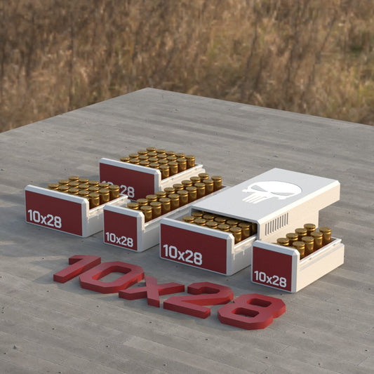 Filamelt Munitionsbox / Ammo Box 10x28 – Patronenbox für 50 Schuss, Made in Germany