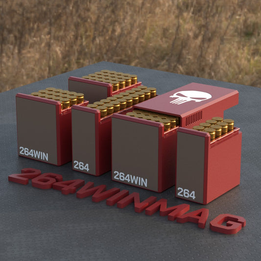 Filamelt Munitionsbox / Ammo Box .264 Winchester Magnum – Patronenbox für 50 Schuss, Made in Germany