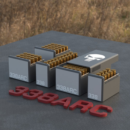 Filamelt Munitionsbox / Ammo Box .338 ARC – Patronenbox für 50 Schuss, Made in Germany