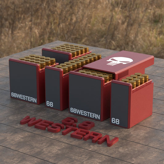 Filamelt Munitionsbox / Ammo 6.8 Western (Winchester/Browning) – Patronenbox für 50 Schuss, Made in Germany