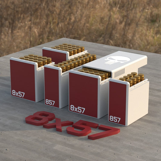 Filamelt Munitionsbox / Ammo 8x57 – Patronenbox für 50 Schuss, Made in Germany