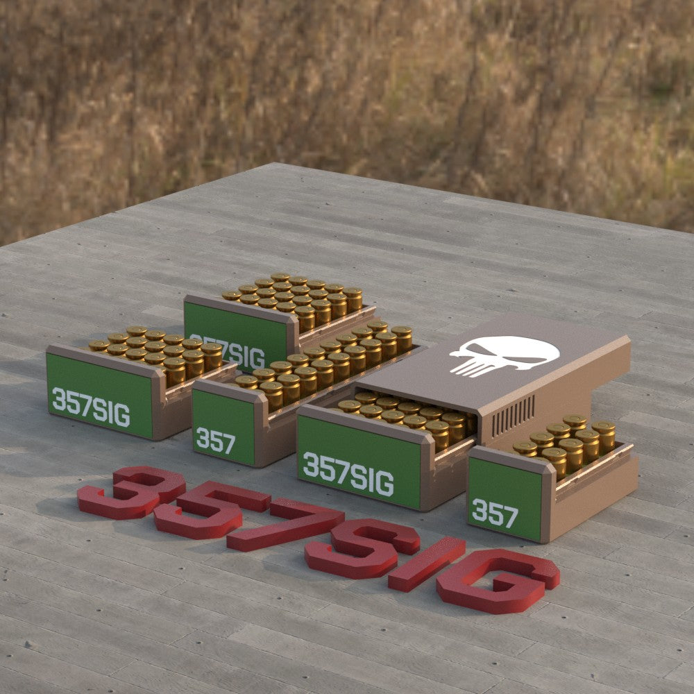 Filamelt Munitionsbox / Ammo .357 SIG – Patronenbox für 50 Schuss, Made in Germany