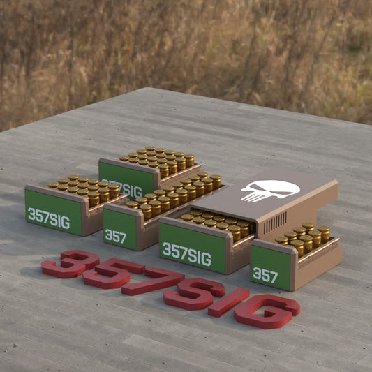 Filamelt Munitionsbox / Ammo .357 SIG – Patronenbox für 50 Schuss, Made in Germany