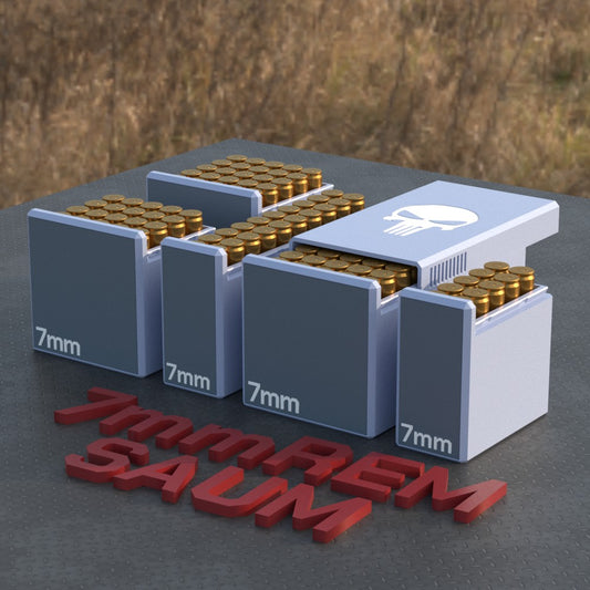 Filamelt Munitionsbox / Ammo Box 7mm REM SAUM – Patronenbox für 50 Schuss, Made in Germany