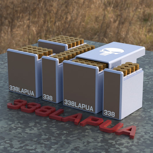 Filamelt Munitionsbox / Ammo Box .338 Lapua Magnum – Patronenbox für 50 Schuss, Made in Germany