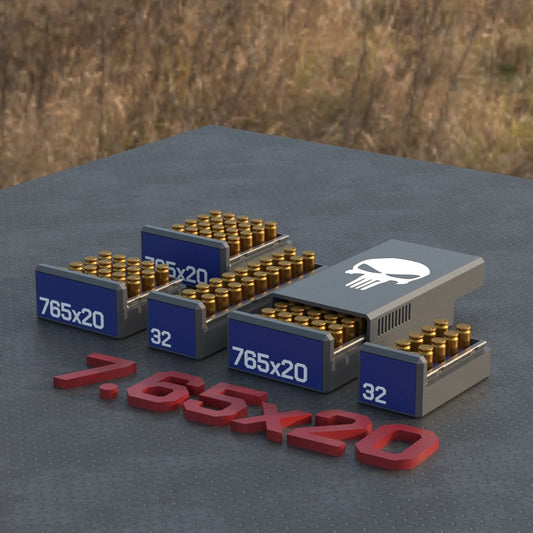 Filamelt Munitionsbox / Ammo Box 7.65mm / .32 French Long – Patronenbox für 50 Schuss, Made in Germany