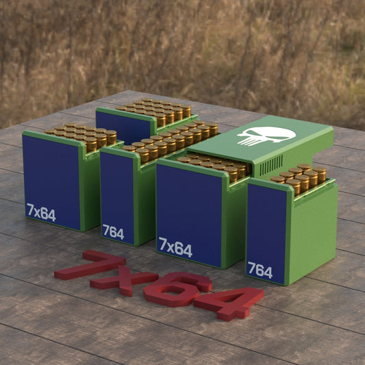 Filamelt Munitionsbox / Ammo Box 7x64 – Patronenbox für 50 Schuss, Made in Germany