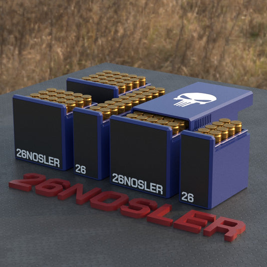 Filamelt Munitionsbox / Ammo Box .26 Nosler – Patronenbox für 50 Schuss, Made in Germany