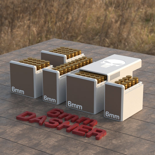 Filamelt Munitionsbox / Ammo Box 6mm Dasher – Patronenbox für 50 Schuss, Made in Germany
