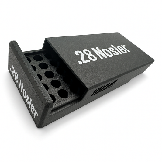 Filamelt Munitionsbox / Ammo .28 Nosler – Patronenbox für 50 Schuss, Made in Germany